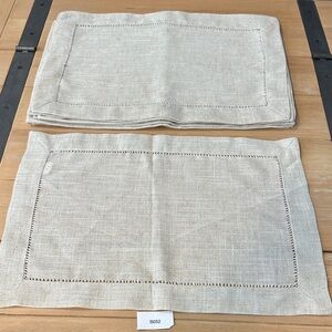 Beige Linen Placemats Qty 8 table setting flax linen